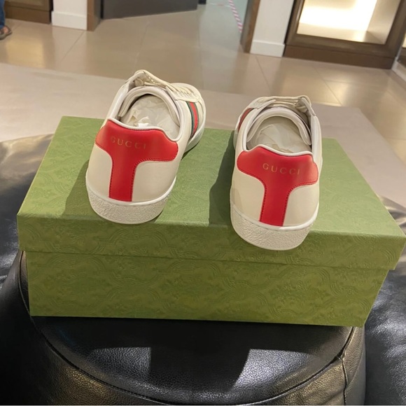 NIB GUCCI Men's Freya Hartas Ace Sneaker In White Leather Size US 7.5 G 7 - Picture 4 of 7